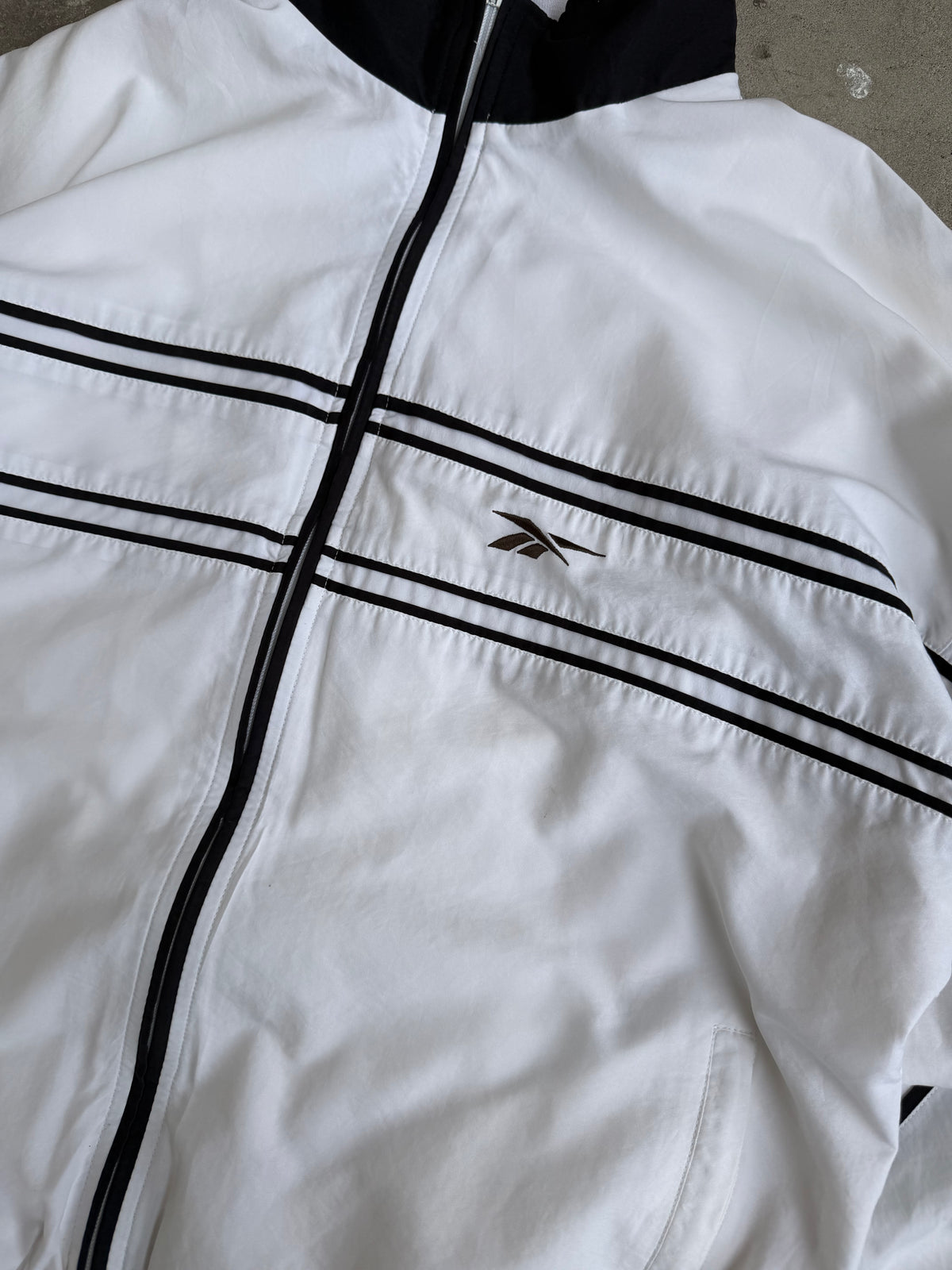 White + Black Reebok Spray Jacket - L