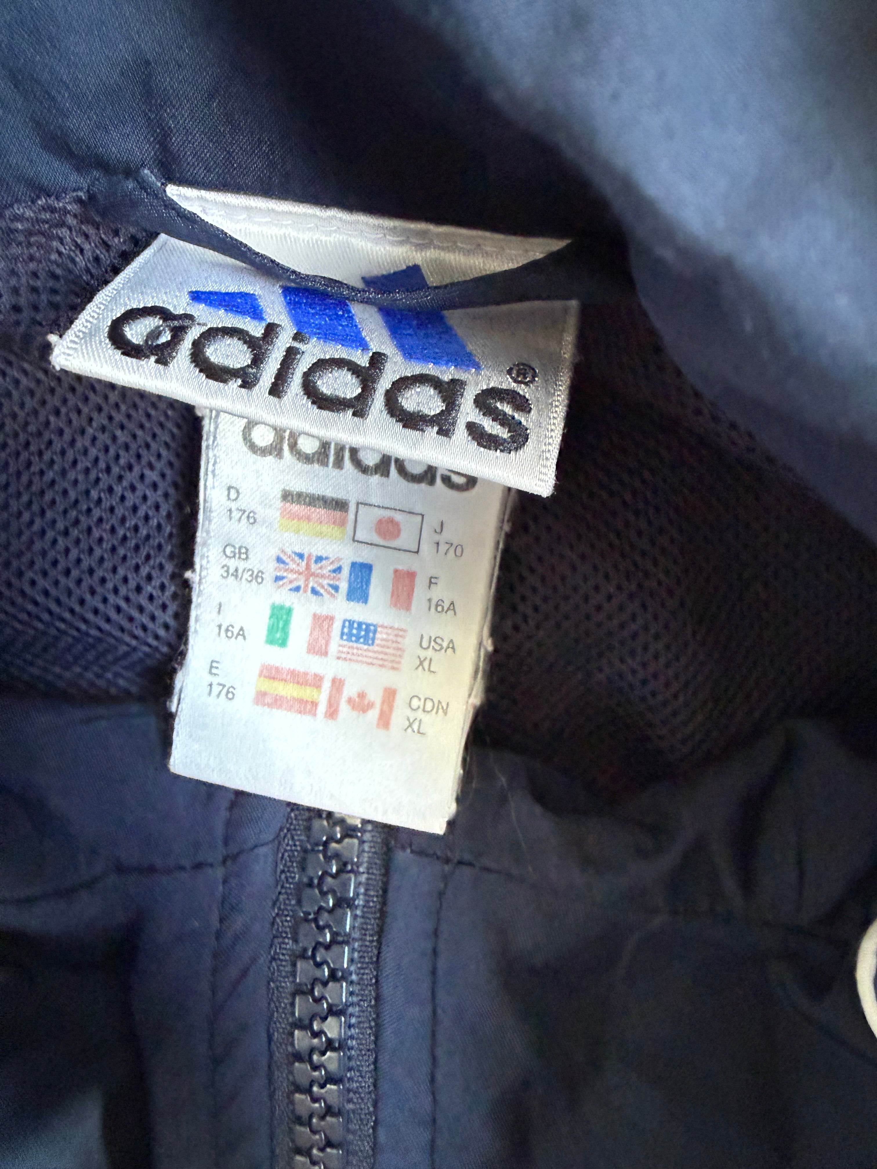 Navy and Blue Adidas Spray Jacket - L