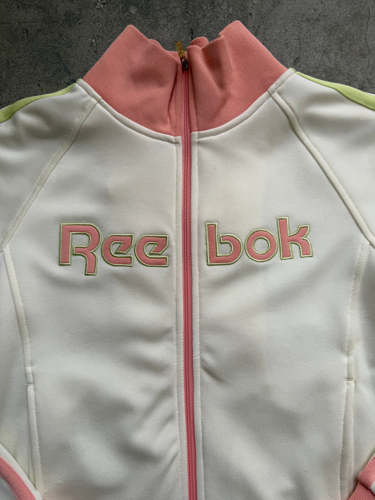 Cream Reebok Spellout Track Jacket