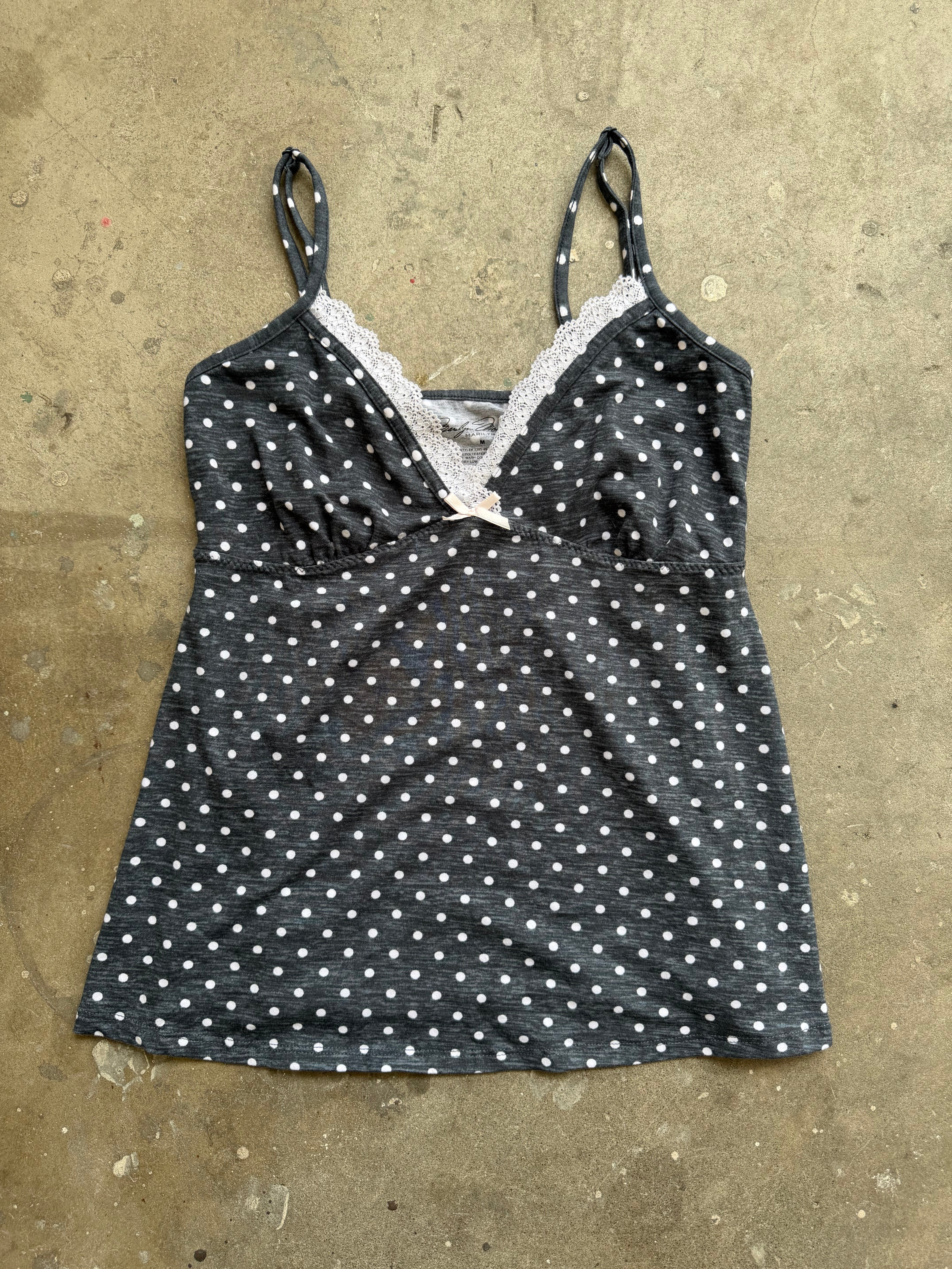 Dark Grey Polka Dot Cami