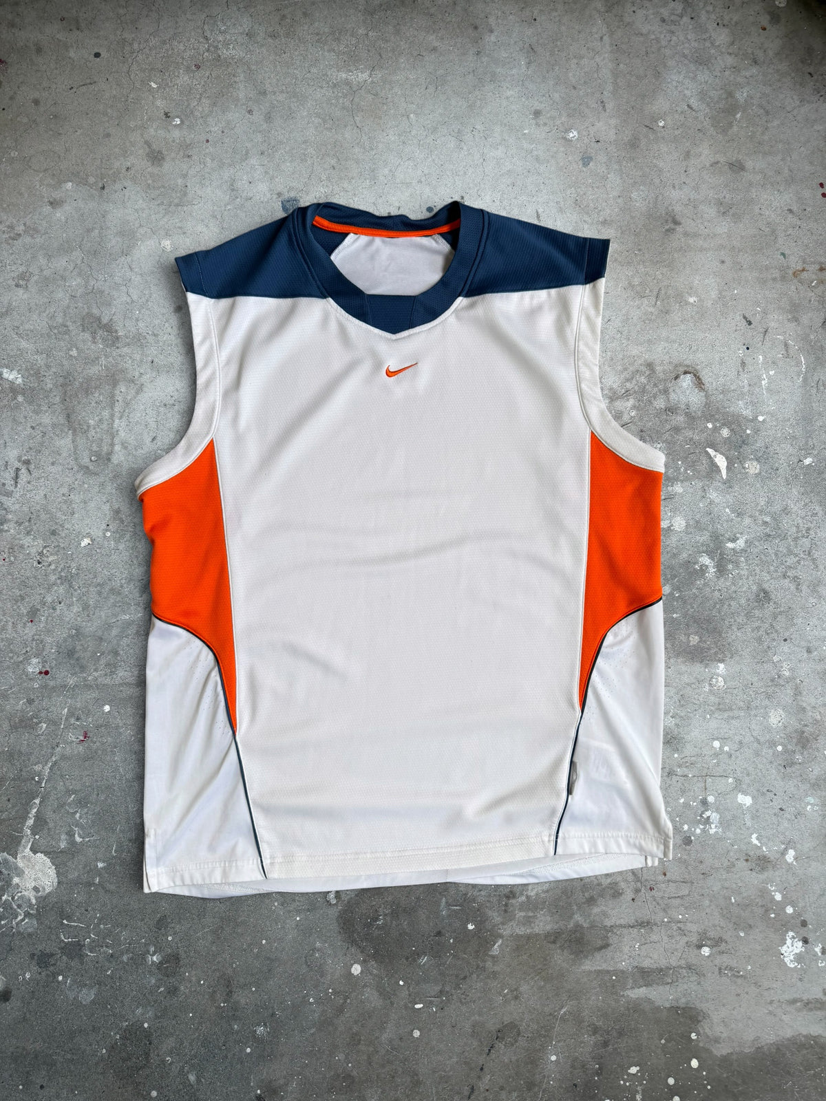 White + Orange Nike Singlet - XL