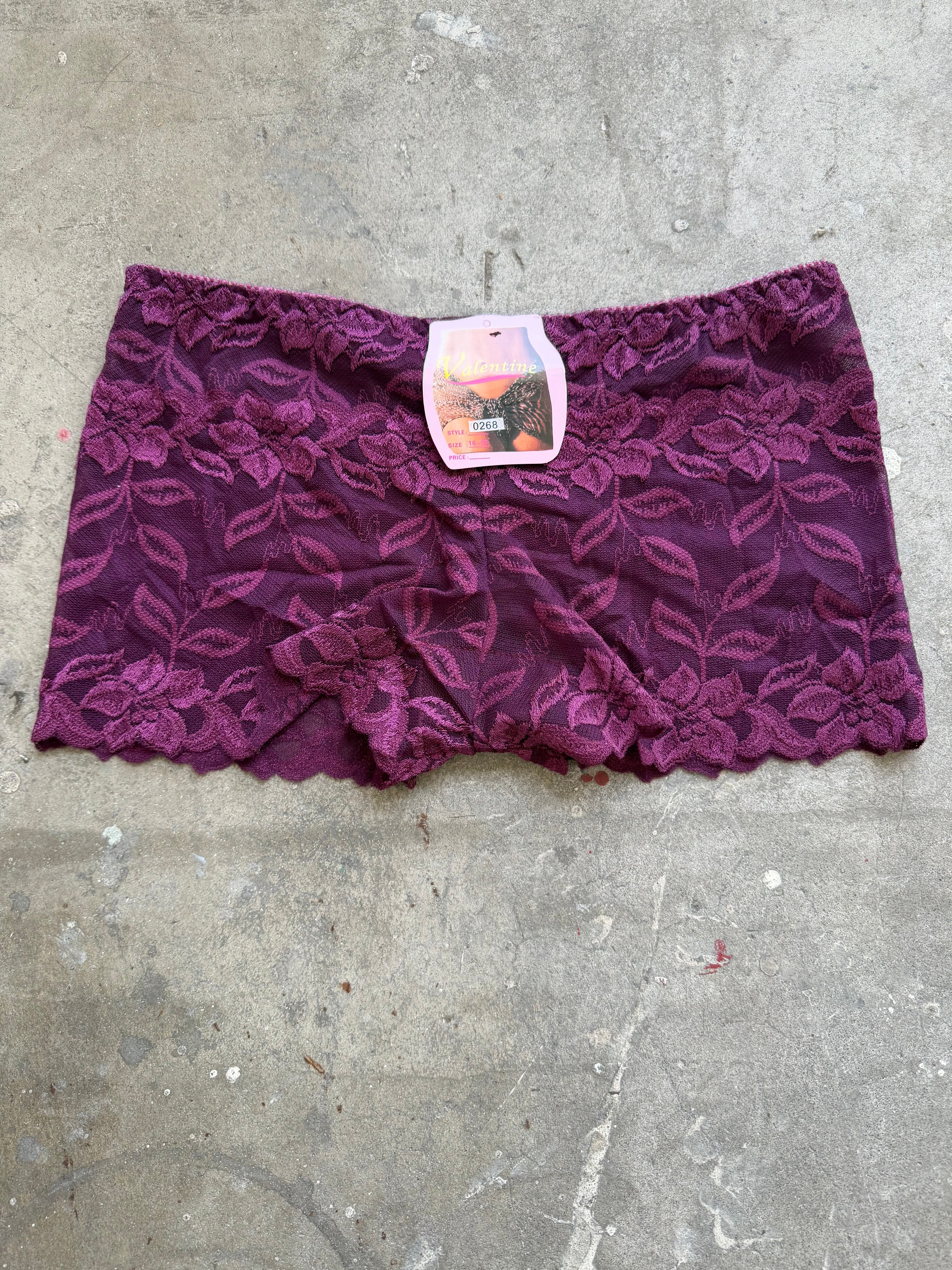 Micro Lace Shorts - Burgundy