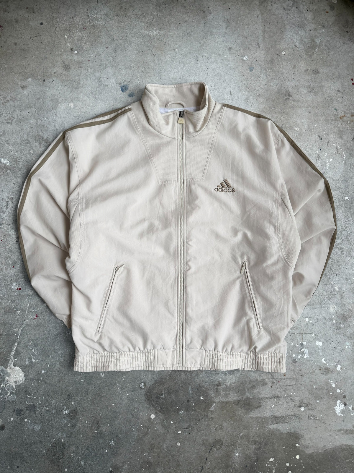Beige Adidas Spray Jacket - M