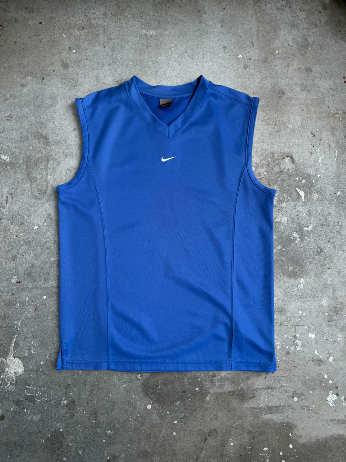 Blue Nike Centre Swoosh Singlet - L
