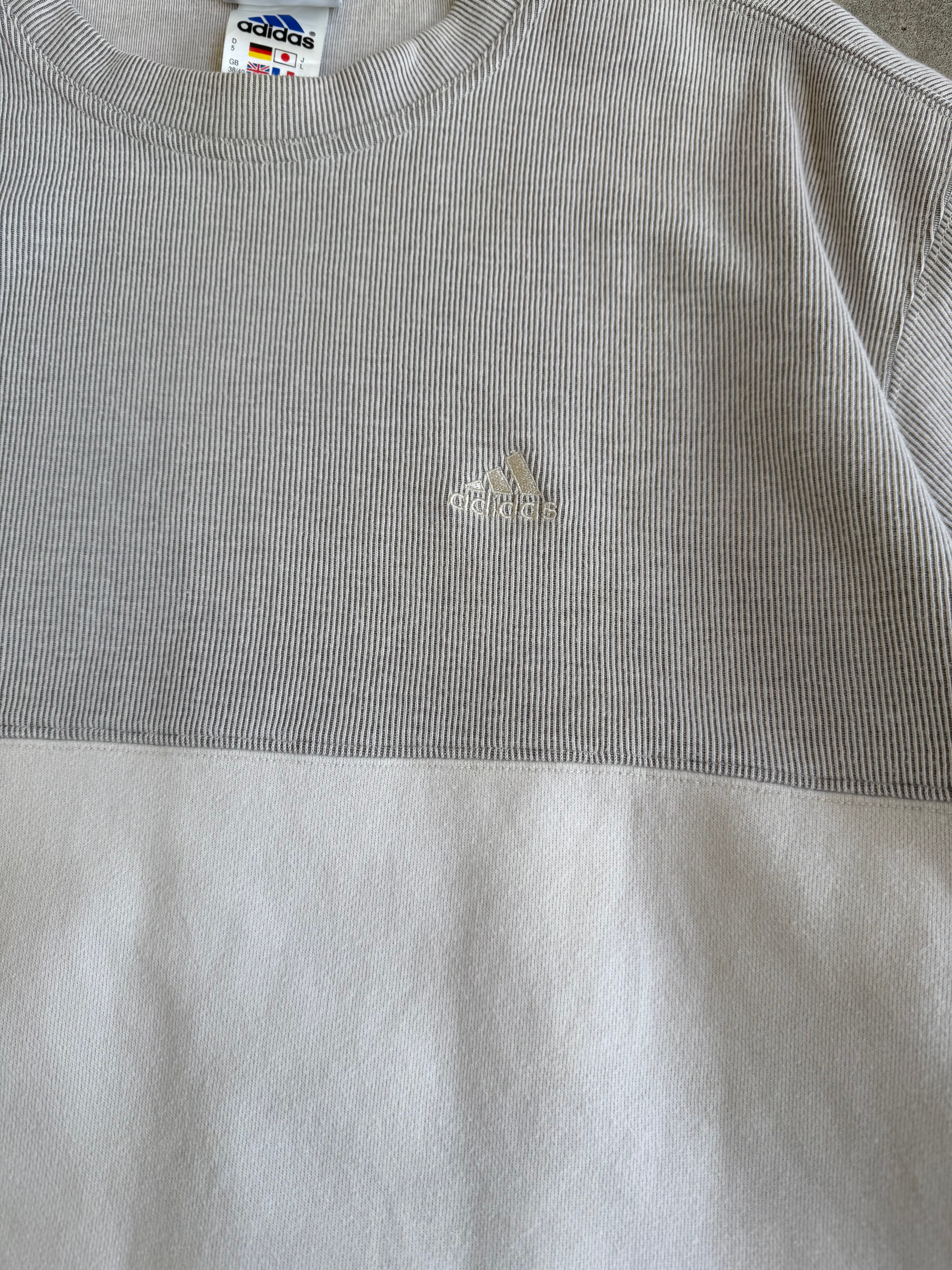 Cream Adidas Textured Jumper - L