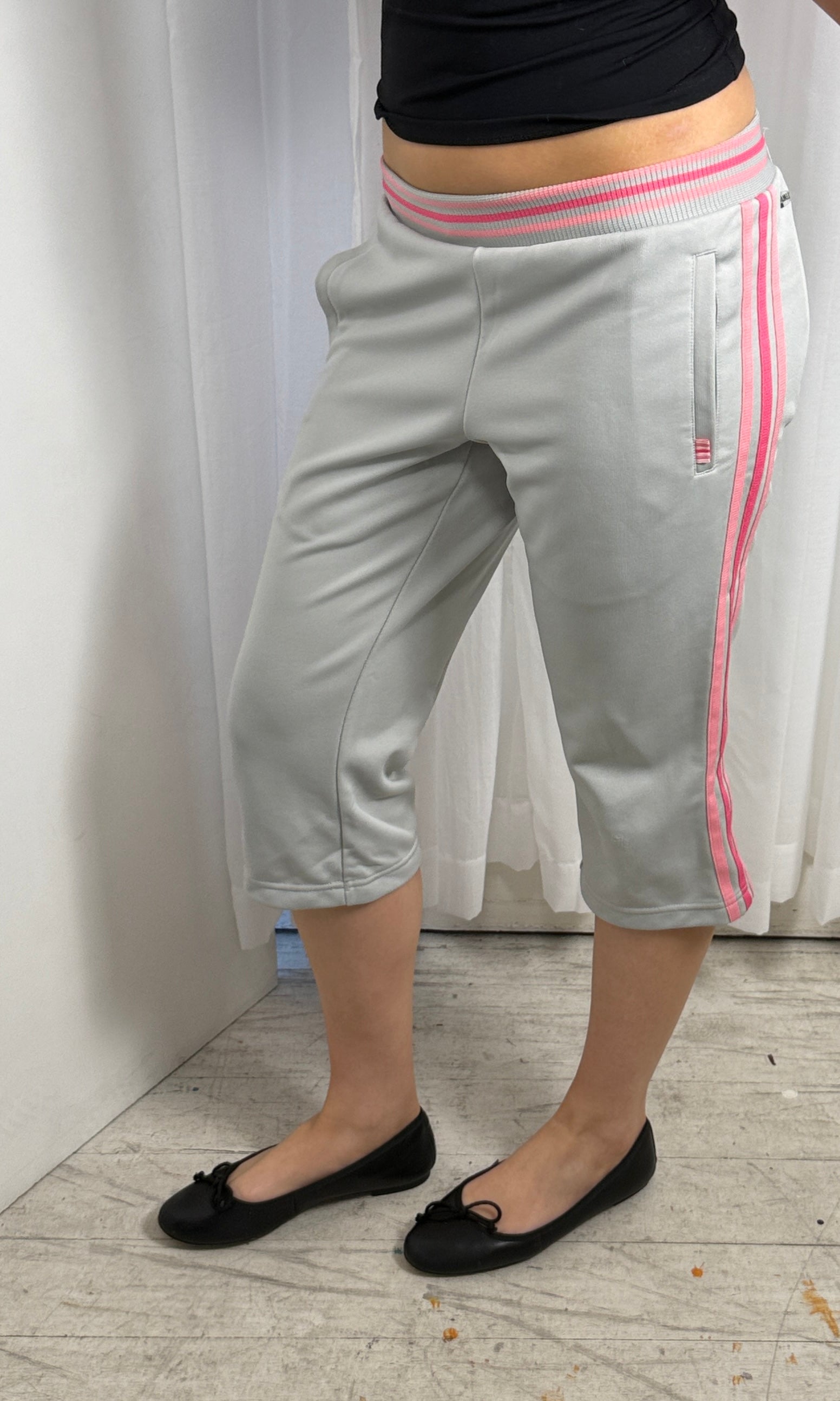 Grey & Pink Adidas Capri - S